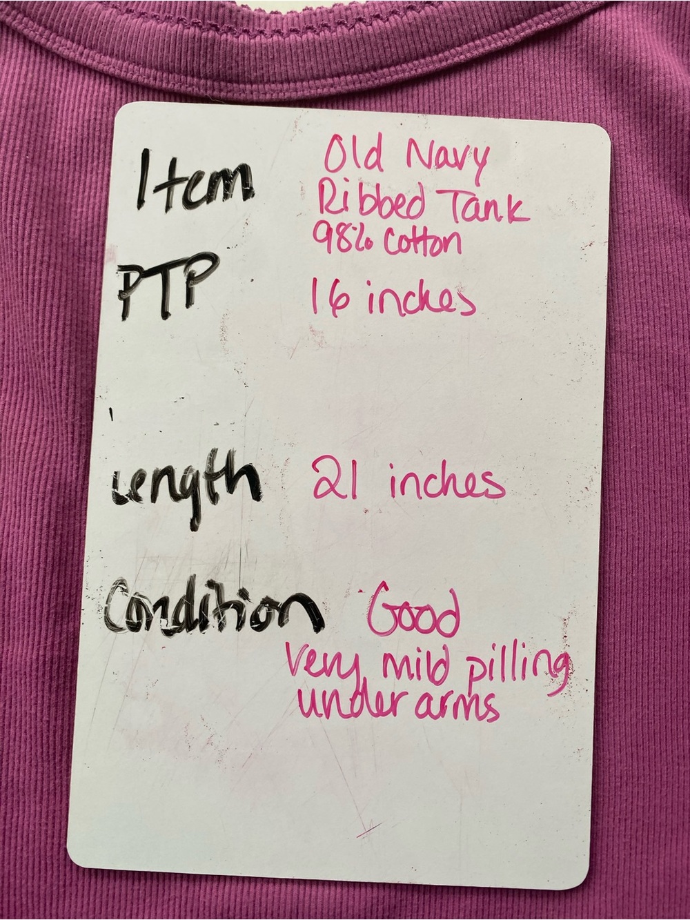 Old Navy Ribbed Tank Top in Bright Magenta - Picture 5 of 7